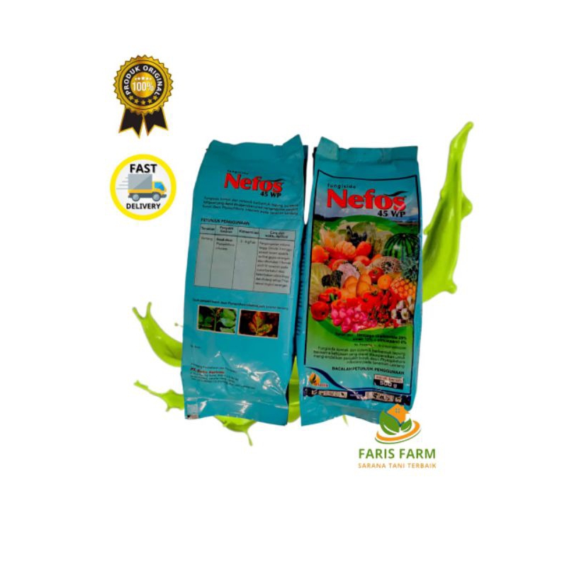 FUNGISIDA NEFOS 45WP 500gram - Tembaga oksiklorida 29% + Zineb 12% + simoksanil 4% tuntaskan jamur t