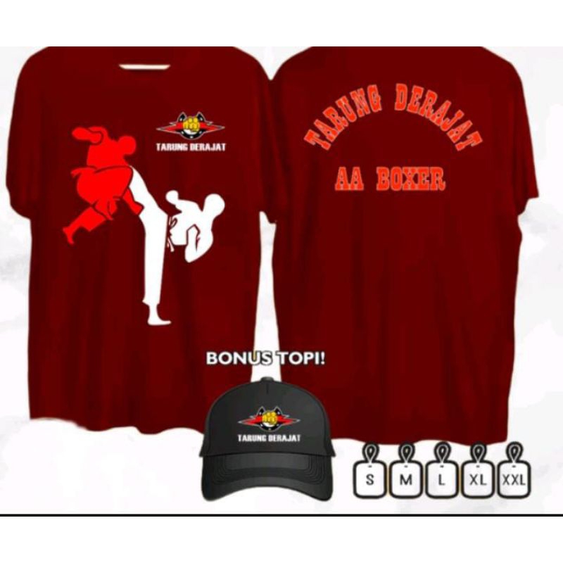 KAOS TARUNG DERAJAT AA BOXER BONUS TOPI //BISA COD