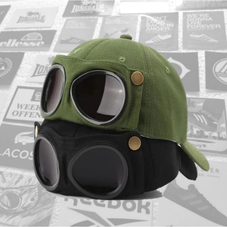 Fast Update  Topi Baseball Pria Kacamata Goggle Caps Handmade  Topi Pria Wanita Casual Holigan footb