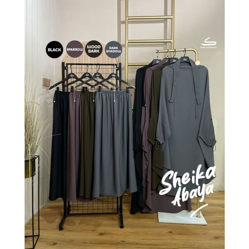 SHEIKA ABAYA SET OVERHEAD FK DAN SKIRT (ROK)