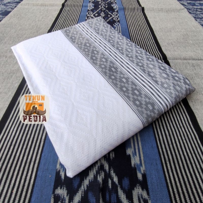 Kain Songket Tenun Baron Putih Premium