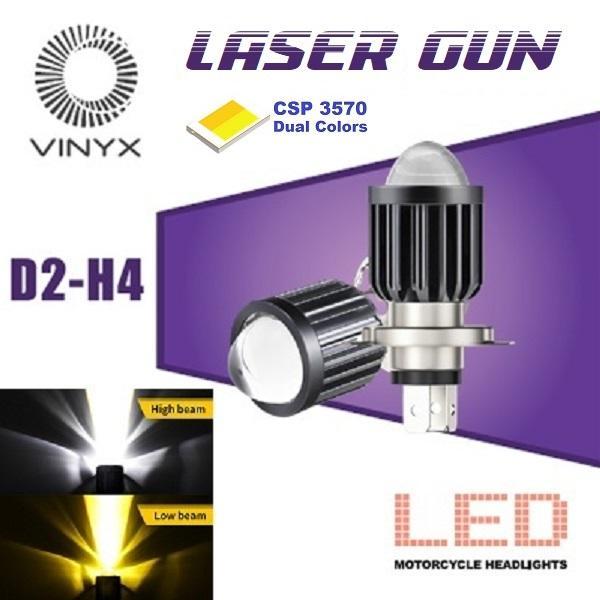 Lampu LED Utama Motor Mobil H4 Laser Gun VINYX D2 Lasergun AC DC