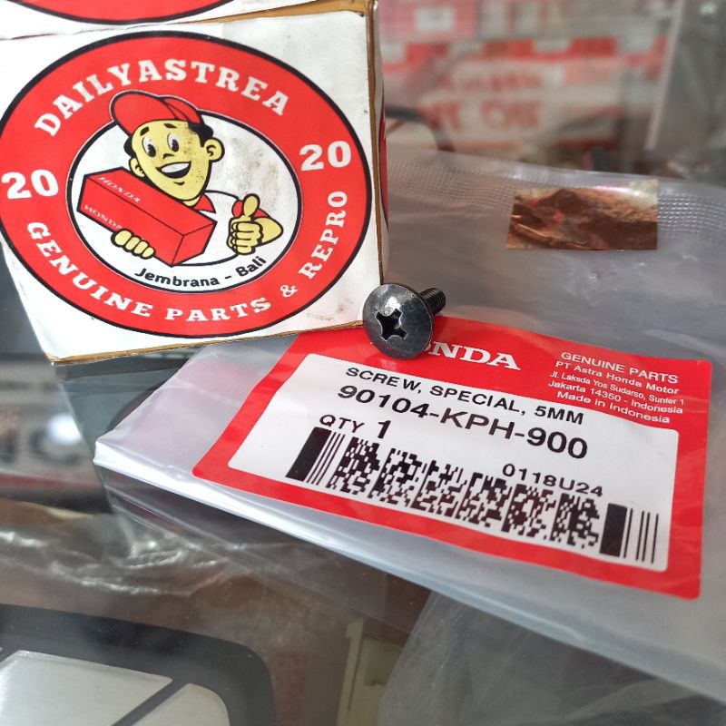 BAUT SCREW SPECIAL 5MM COVER CENTER LEGSIL LEKSIL TENGAH HONDA KIRANA KARISMA SUPRA X 125 ORIGINAL 9