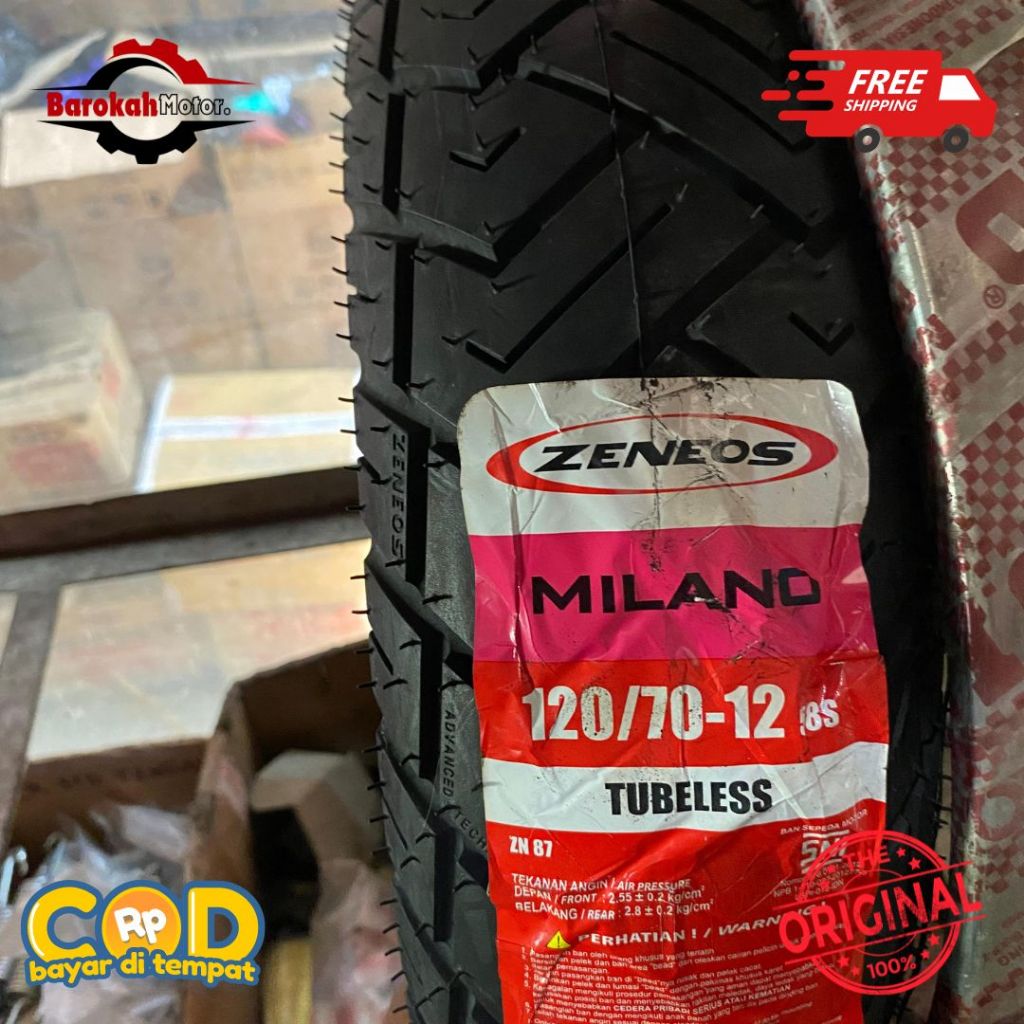 BAN LUAR ZENEOS 120/70-12 TUBELESS VESPA SPRINT YAMAHA FAZZIO KYMCO SCOOTER PEUGEOT DJANGO