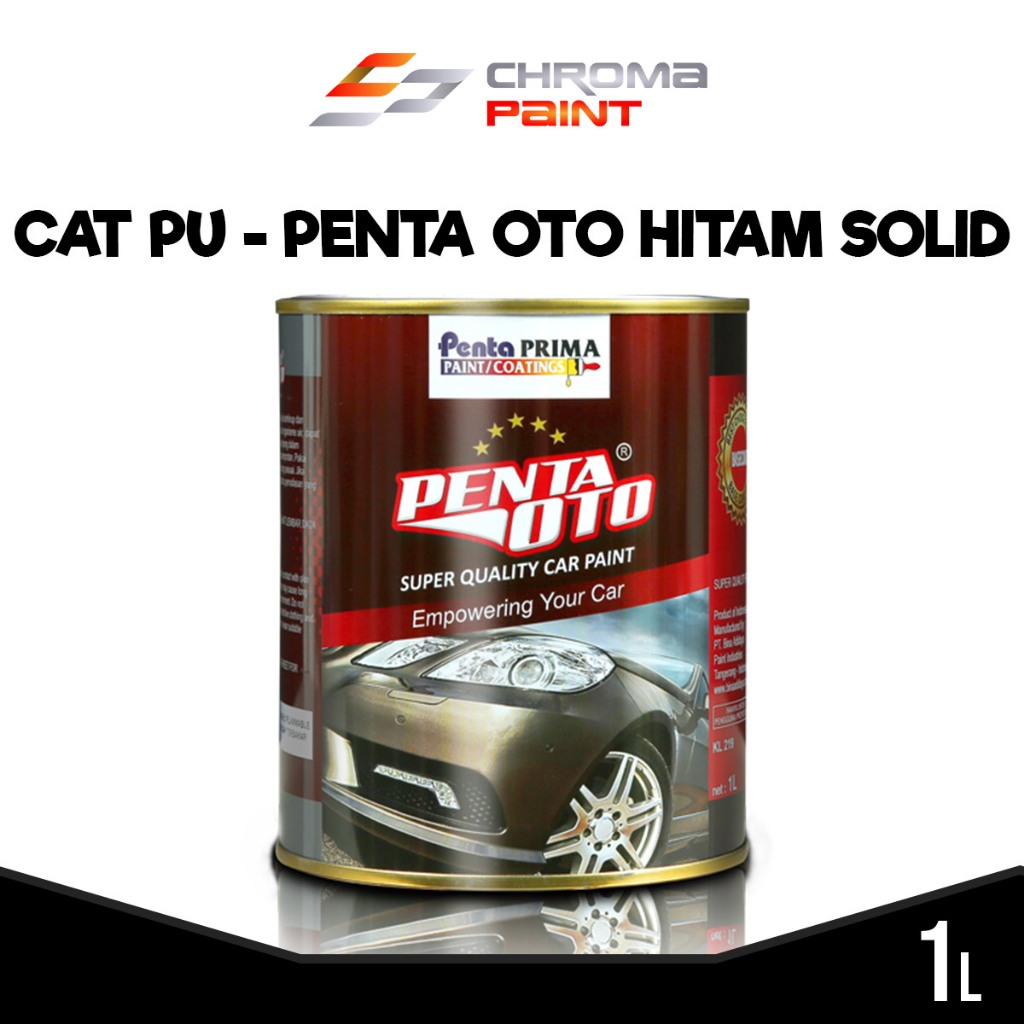 Cat PU Hitam Solid - Penta OTO Ultra Black - Cat Mobil Warna Hitam Mengkilap Eceran