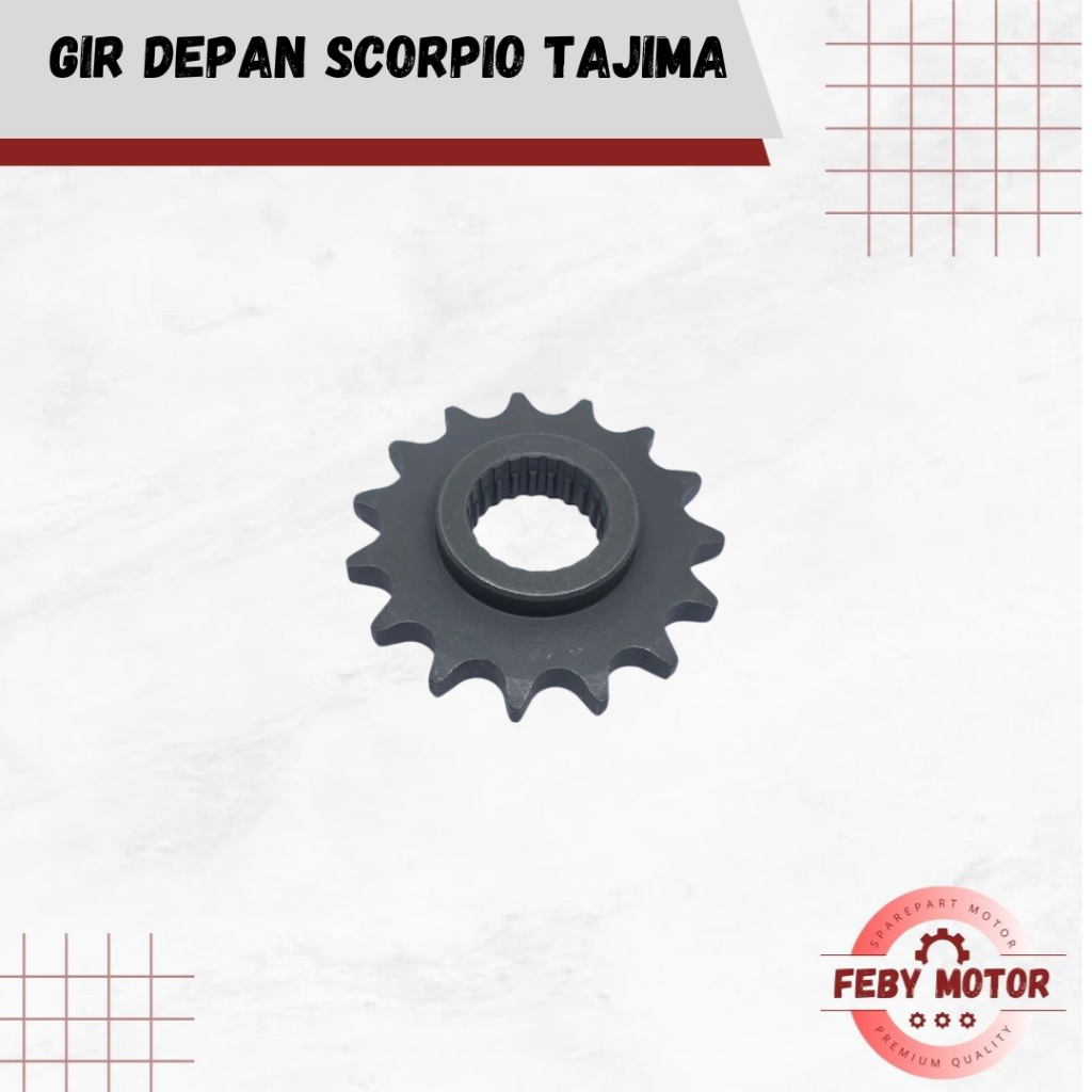 TAJIMA Gir Gear Depan 15T Scorpio // Gir Bagian Depan 428-15T Scorpio
