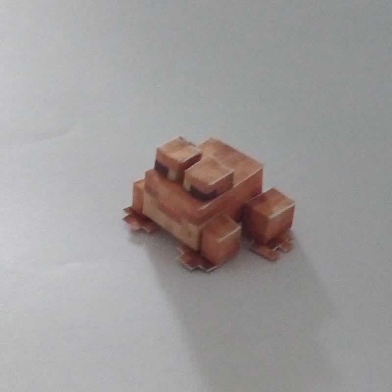 Papercraft Minecraft Hewan Kodok | Lembaran Pola, Sudah Digunting, atau Sudah Jadi | Dekorasi Mainan