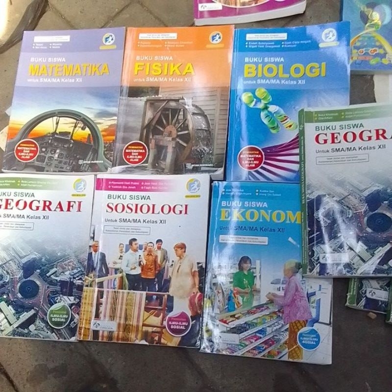 buku matematika fisika sosiologi geografi biologi ekonomi intan pariwara dan cempaka putih bekas ori