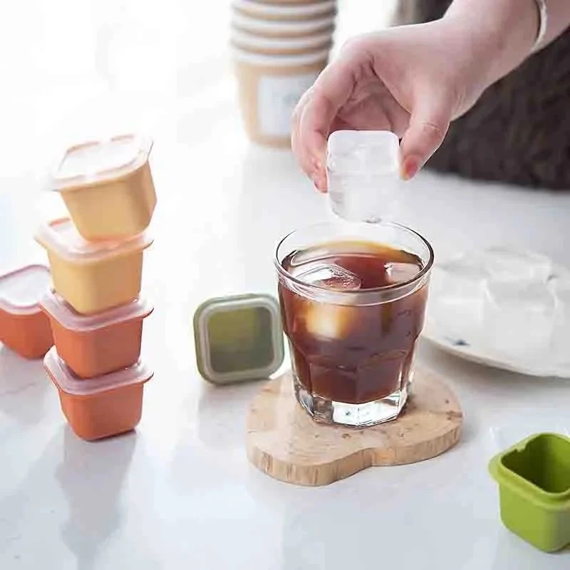 Kotak Mini Cetakan Es Batu Puding Jelly Kotak Kecil Cetakan Dengan Tutup Serbaguna