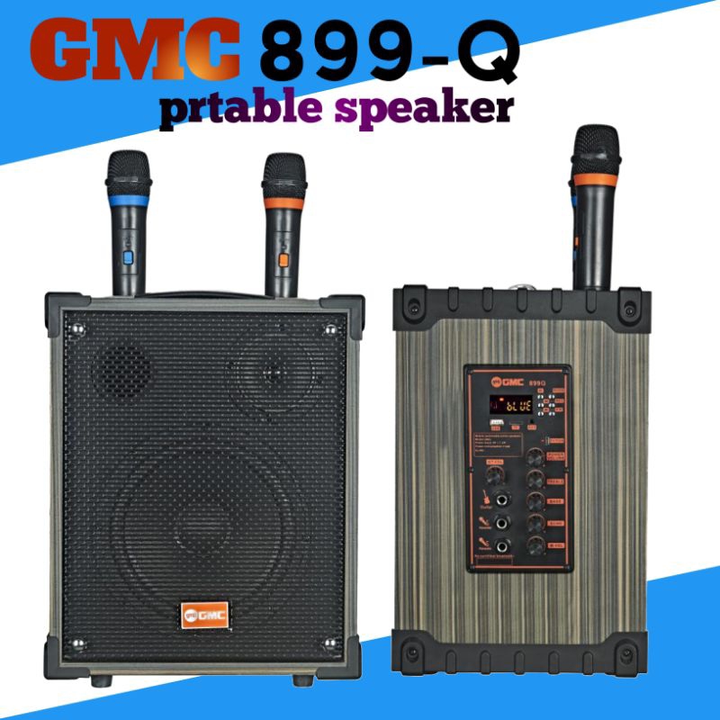 speaker portabel GMC-899-Q-8 inch besar+Bluetooth free double mic wireless