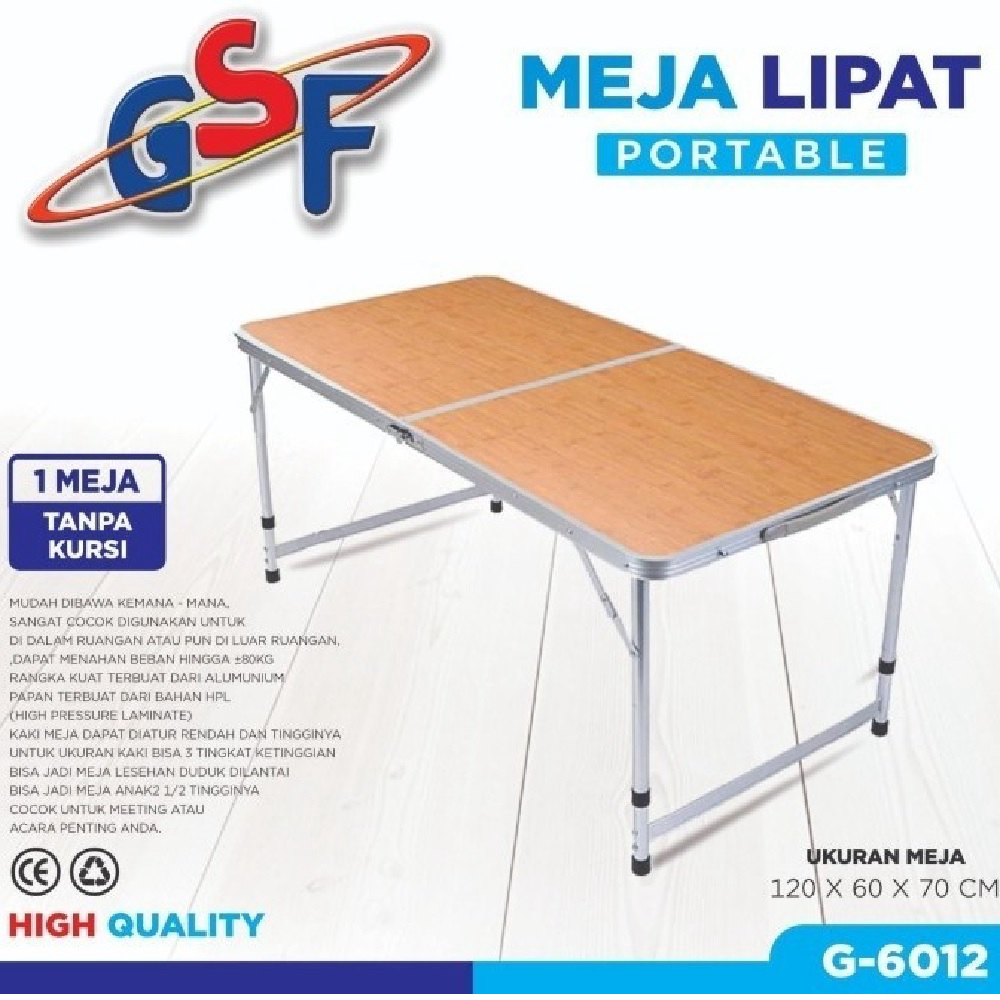 Meja Lipat Portable Jumbo GFF 6012 / Meja Lipat Multifungsi Serbaguna