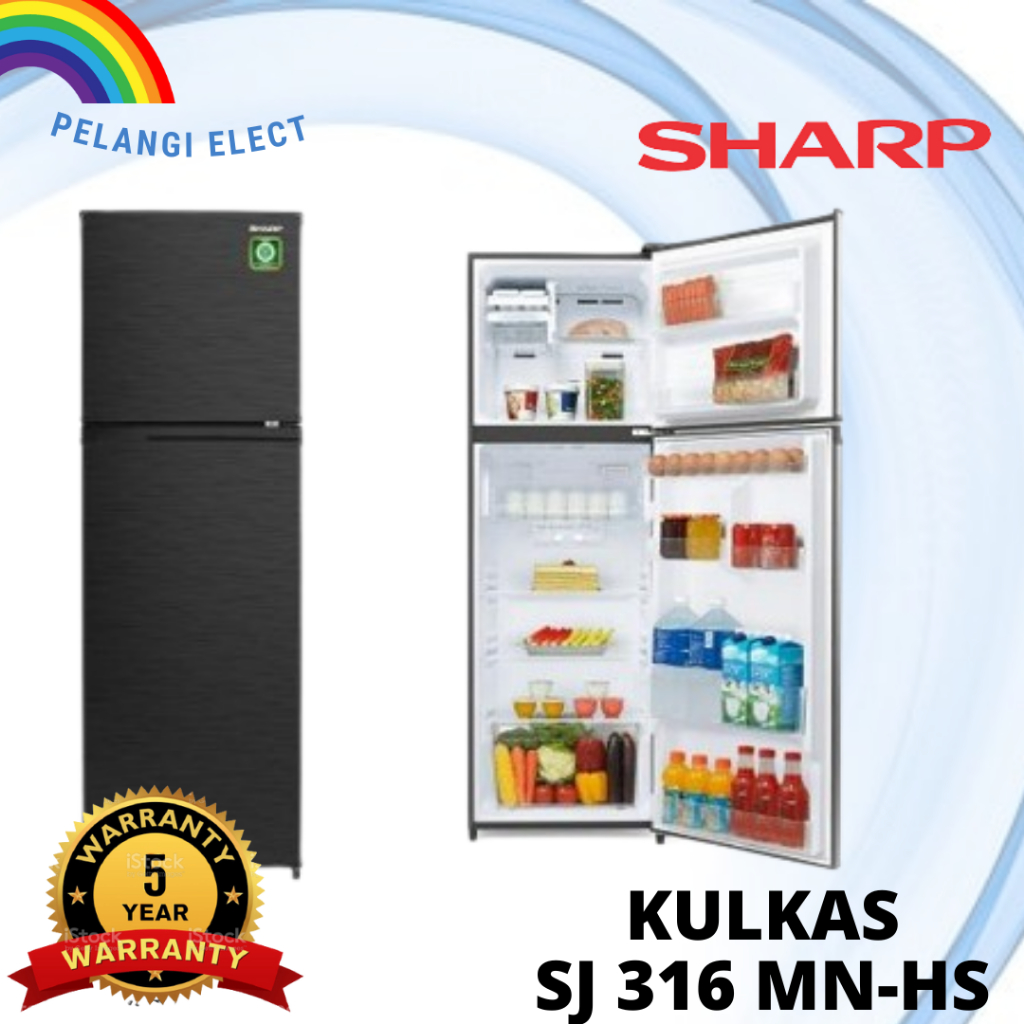 Kulkas 2 Pintu 237 Liter Sharp SJ 316MNHS Kirei Series Garansi Resmi