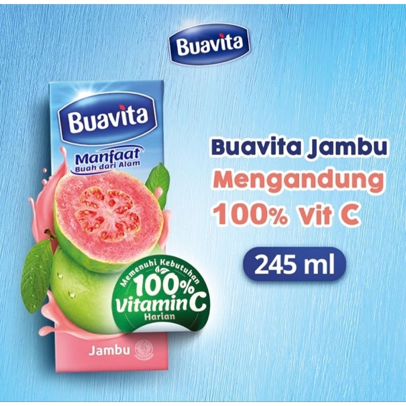 

Buavita minuman sari buah asli Jambu leci dan Mangga 245ML x 2pcs