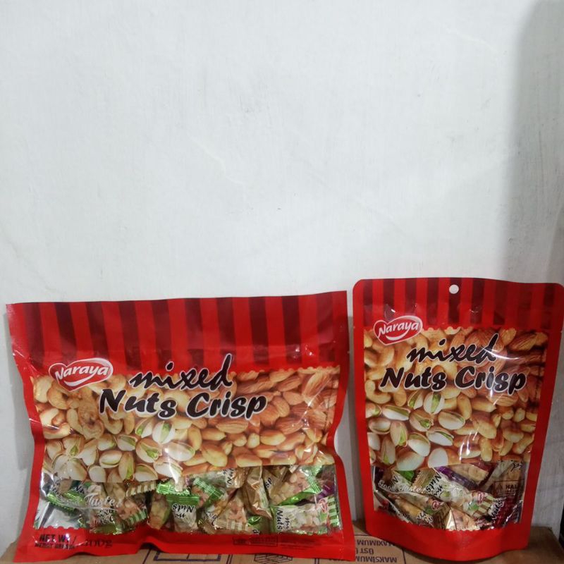 

Naraya mixed Nuts crisp permen kacang berat bersih 400gr , 200gr