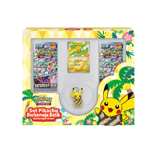 Pokemon TCG Bimbingan Rasi Set Pikachu Berkemeja Batik Keychain
