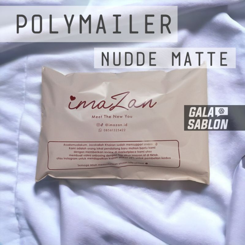 CUSTOM SABLON PLASTIK POLYMAILER NUDE MATTE PREMIUM UK 25X35 & 35X45