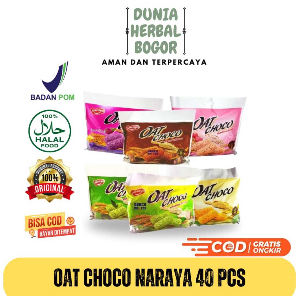 

Naraya Oat Choco Netto 400 gr Isi 40 Pcs