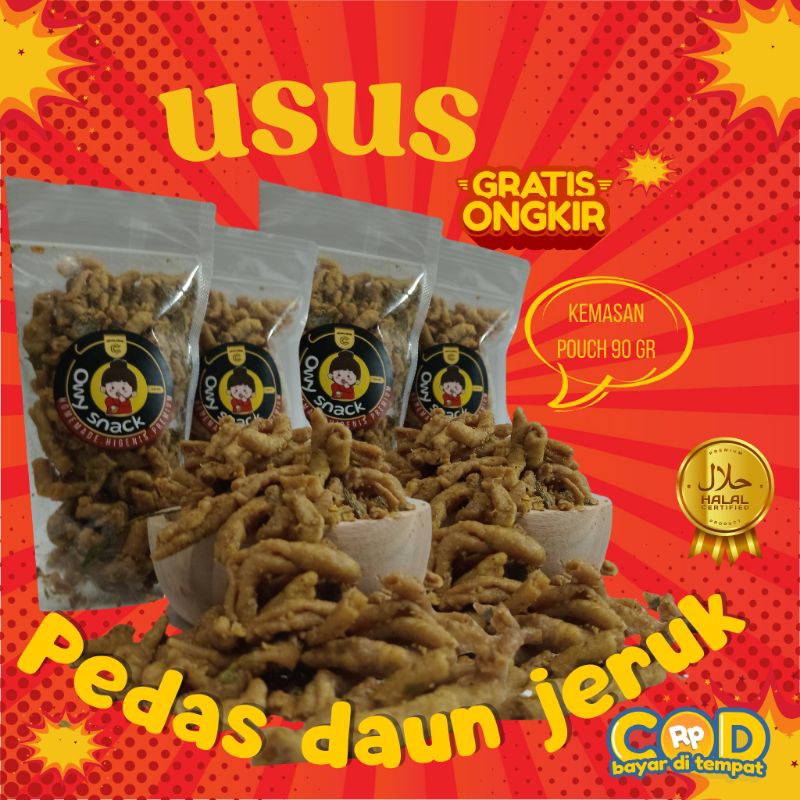 

Kripik Usus Pedas Daun Jeruk Pouch 90gram Enak Renyak Pedas Tidak Bau Amis by Cemal Cemil