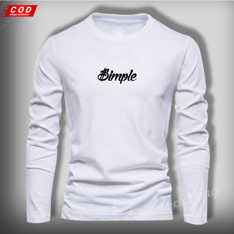 Baju Kaos Simpel Lengan Panjang Pria Dewasa - Baju Casual Daily Outfit