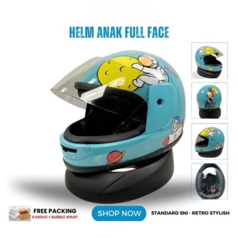 Helm Anak-Anak Fullface Karakter Cowok Cewek Helm Keren