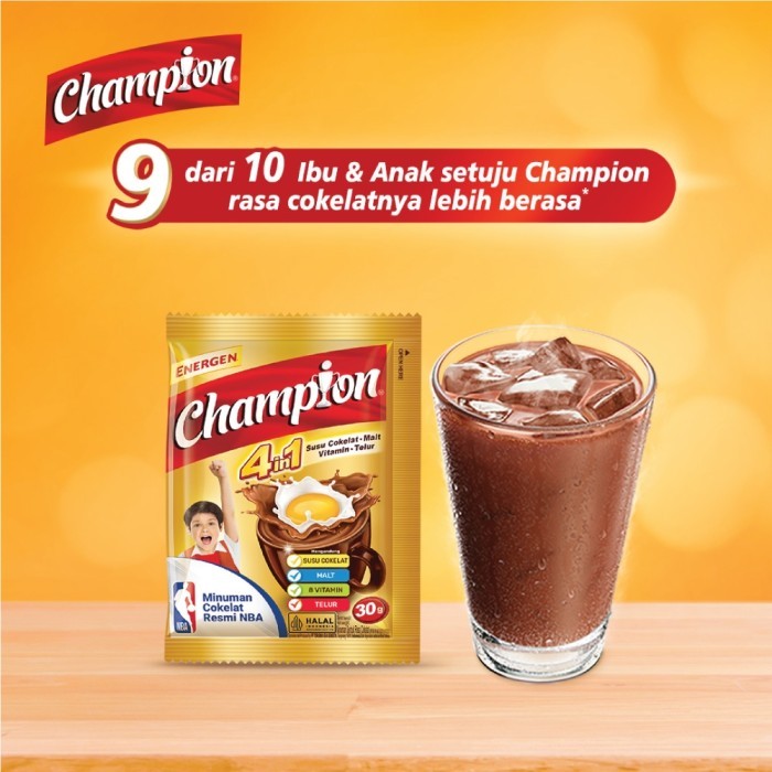 

Minuman Serbuk Energen Rencengan Promo Termurah Grosir Champion NBA 30 Gr x 10 Sachet