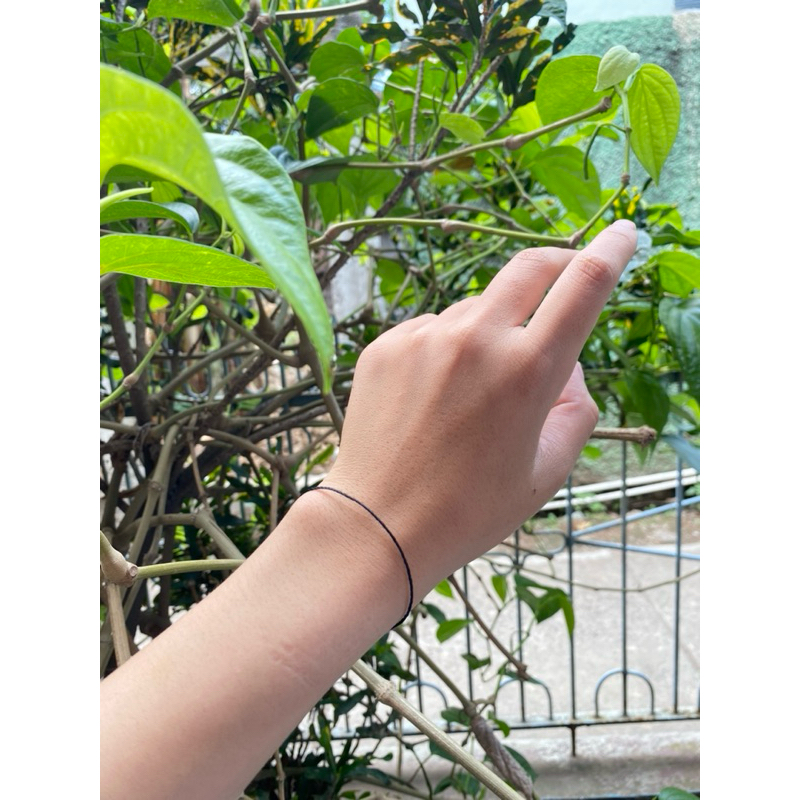 2pcs gelang tali hitam | gelang hitam tipis | gelang tali hitam aesthetic | gelang tali hitam couple