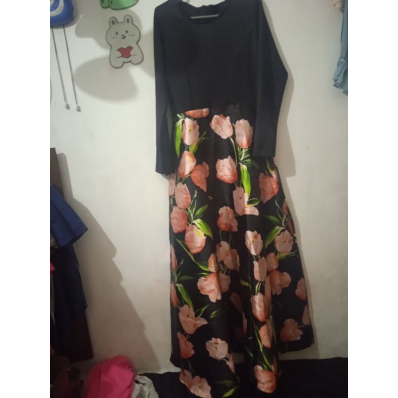 longdress hijab hitam