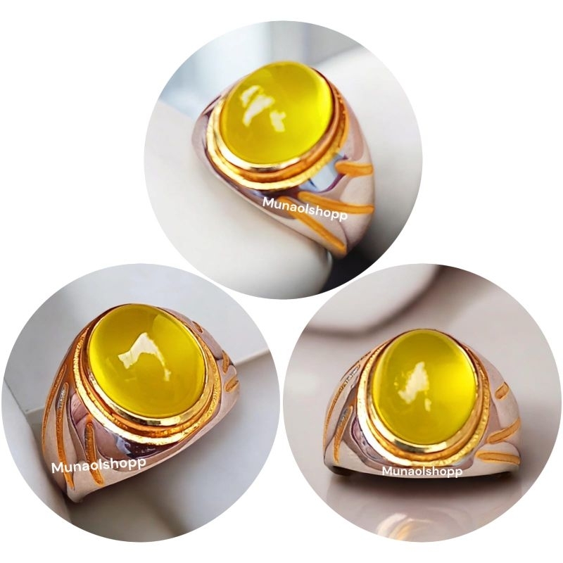 Cincin Batu Cempaka Kuning Asli Batu Alam