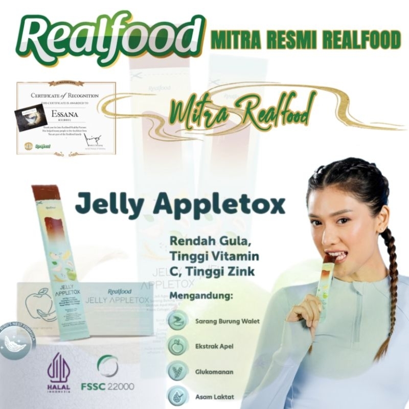 

Realfood Cleanse Jelly Appletox Fatblocker Sarang Burung Walet 12 Sct