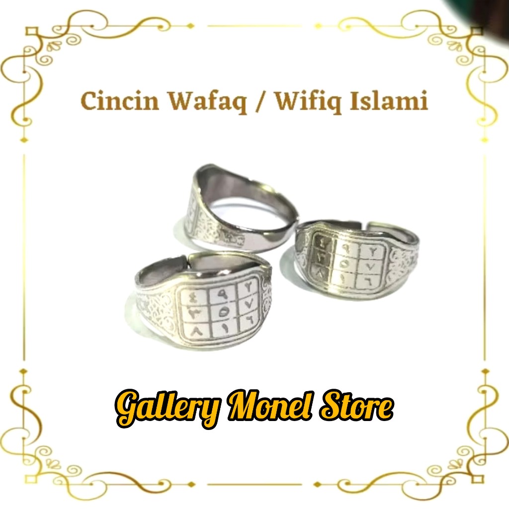 (STOCK TERBATAS)Cincin wafaq wapak wifiq islami Abah Guru Sekumpul monel pria wanita tauhid islami b