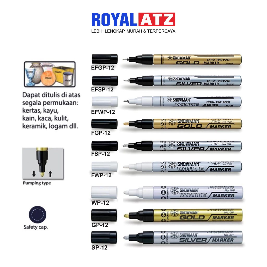 

Spidol Paint Marker Snowman Medium/Fine/Extra Fine Tip White/Gold/Silver Spidol Cat Snowman