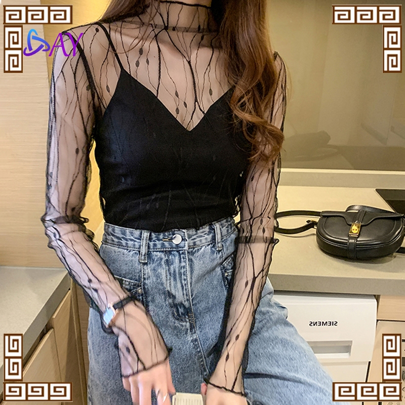 Atasan Blouse Lace Atasan Transparan Wanita Atasan Transparan Wanita Baju Korea Top Transparan
