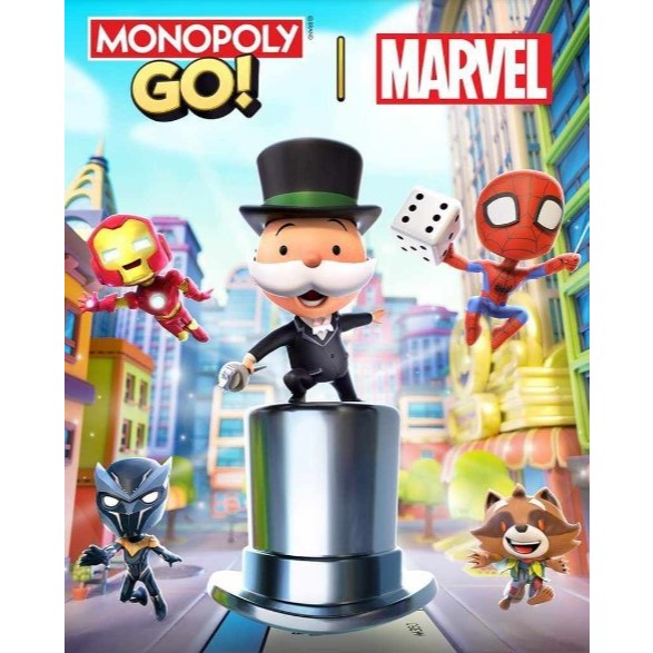 

STICKER GAME MONOPOLY GO ⭐️⭐️⭐️⭐️ / ⭐️⭐️⭐️⭐️⭐️ Kartu Album Monopoly Marvel Go Series B4 - B5