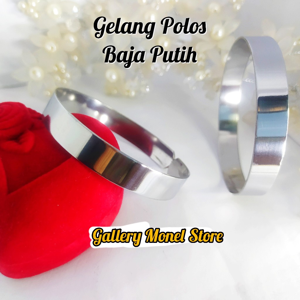 (TERBARU) GELANG POLOS PRIA WANITA MONEL STAINLESS STEEL ASLI BAJA BUKAN TITANIUM BISA UKIR CUSTOM N
