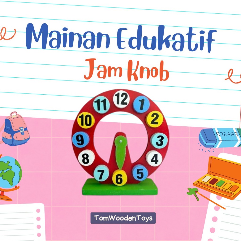 mainan edukatif jam knob mainan edukatif anak tk paud mainan montessori