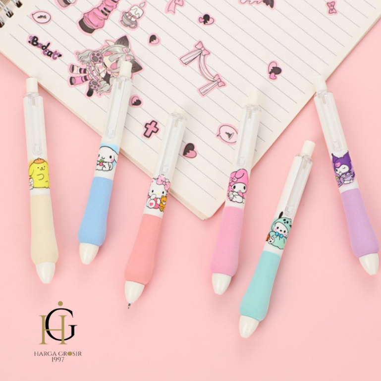 

Pulpen 4pcs/8pcs/12pcs Cetek mekanik Sanrio Empuk pastel lucu PC-1508/ Pulpen Cinnamorol hello kitty kuromi purin Pochacco / Pen Pena pastel alat tulis kantor sekolah anak / Pen cetek mekanik