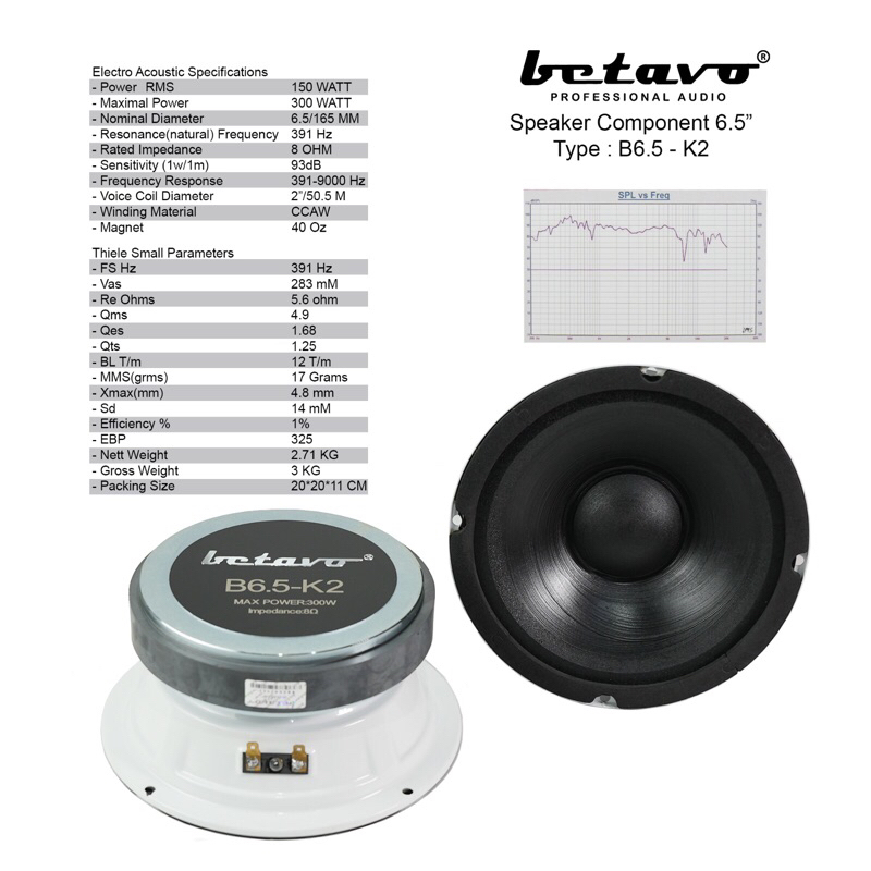 Speaker Betavo 6,5” 6,5inch 6,5in B6,5-K2 B6,5 K2 B65-K2 middle balap original