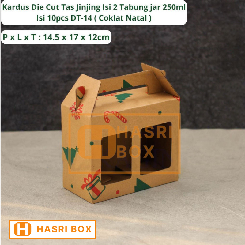 

( 10 Pcs ) Kardus Jinjing Box Dus Toples Jar Sambal 250ml Isi 2 Natal Kardus Die Cut Xmas Kotak Packaging Hampers Parcel Christmas