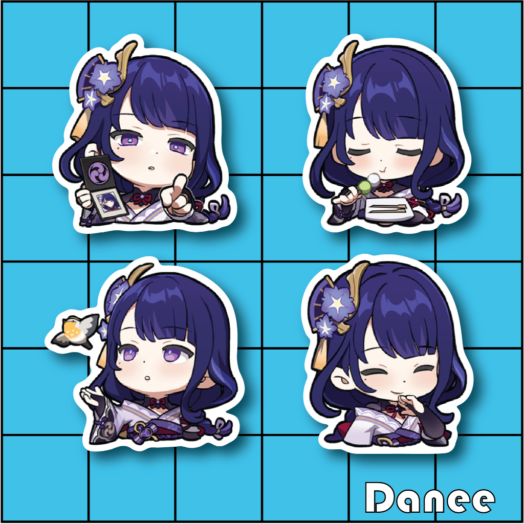 

[Stiker Genshin Impact Vinyl Anti Air] Raiden Shogun, Stiker Anime Vinyl Tahan Air dan Awet, ukuran +-6 cm