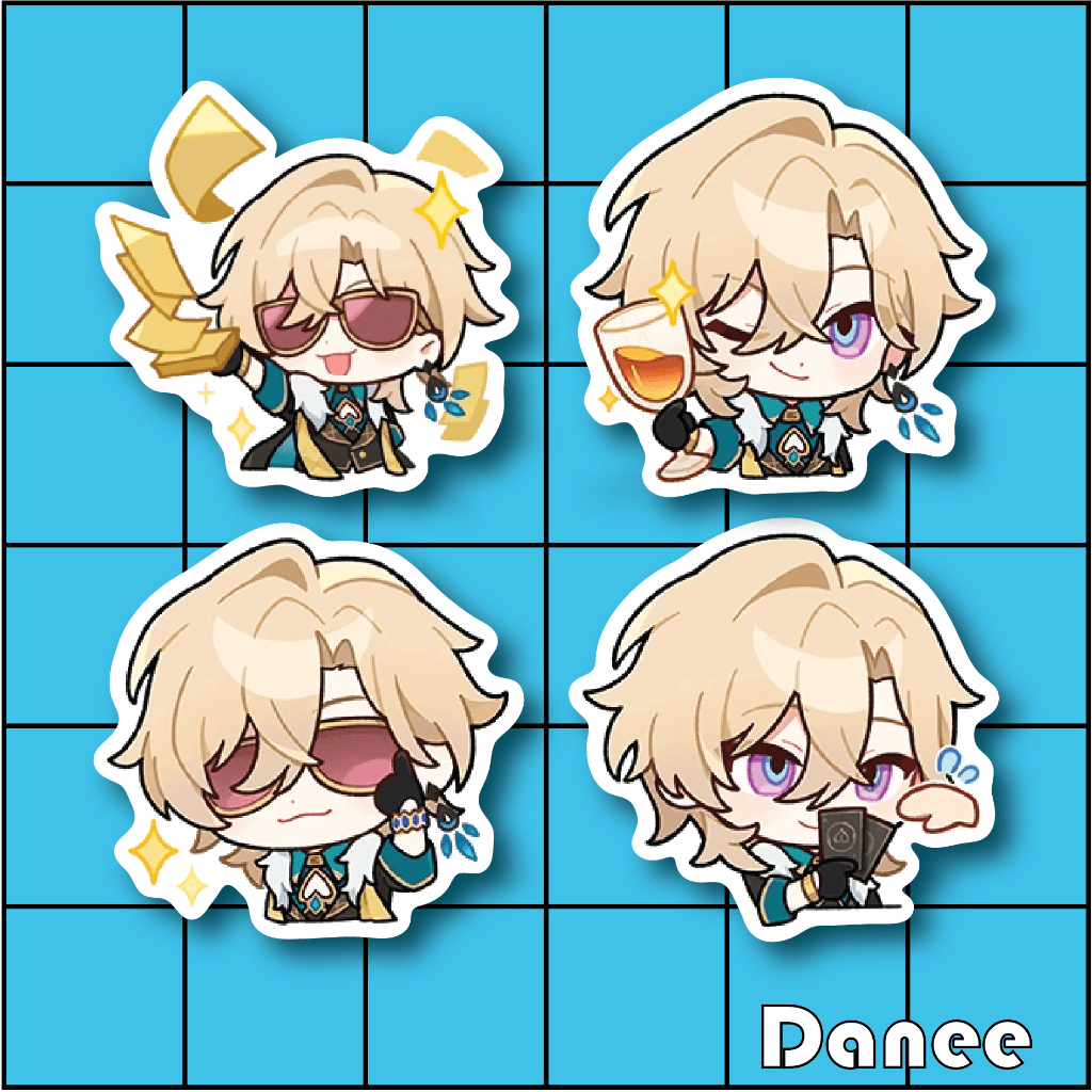 

[Stiker Honkai Star Rail Vinyl Anti Air] Aventurine, Stiker Anime Vinyl Tahan Air dan Awet, ukuran +-6 cm