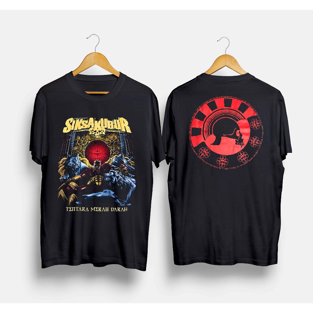 Tshirt Band Siksa Kubur - Tentara Merah Darah / Kaos Musik Rock Metal