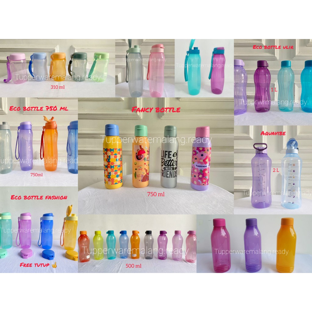 TEMPAT MINUM/ BOTOL TUPPERWARE ECO BOTTLE FASHION 500 ML/ MILLENNIALS FANCY BOTTLE 750 ML/ ECO BOTTL