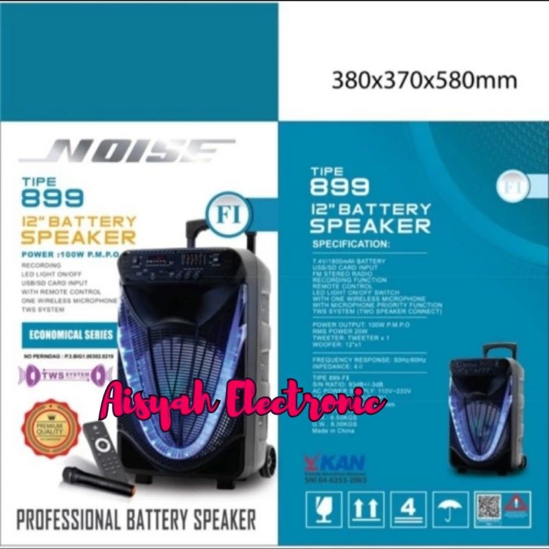 SPEAKER PORTABEL NOISE 12 INCI 899 FI GARANSI RESMI