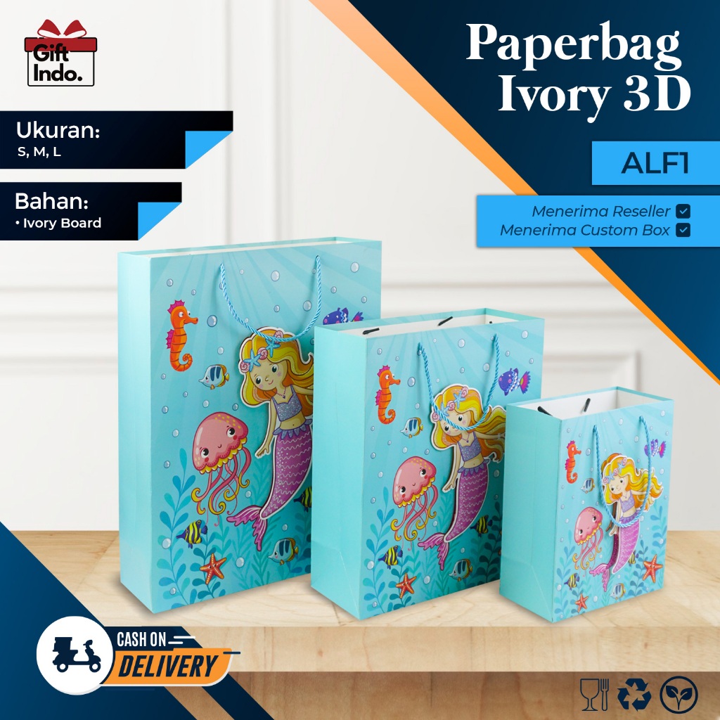 

Paperbag Tas Souvenir Goodiebag Ivory Hampers Hadiah Anak Ultah kado paper Bag Kado Ulang Tahun