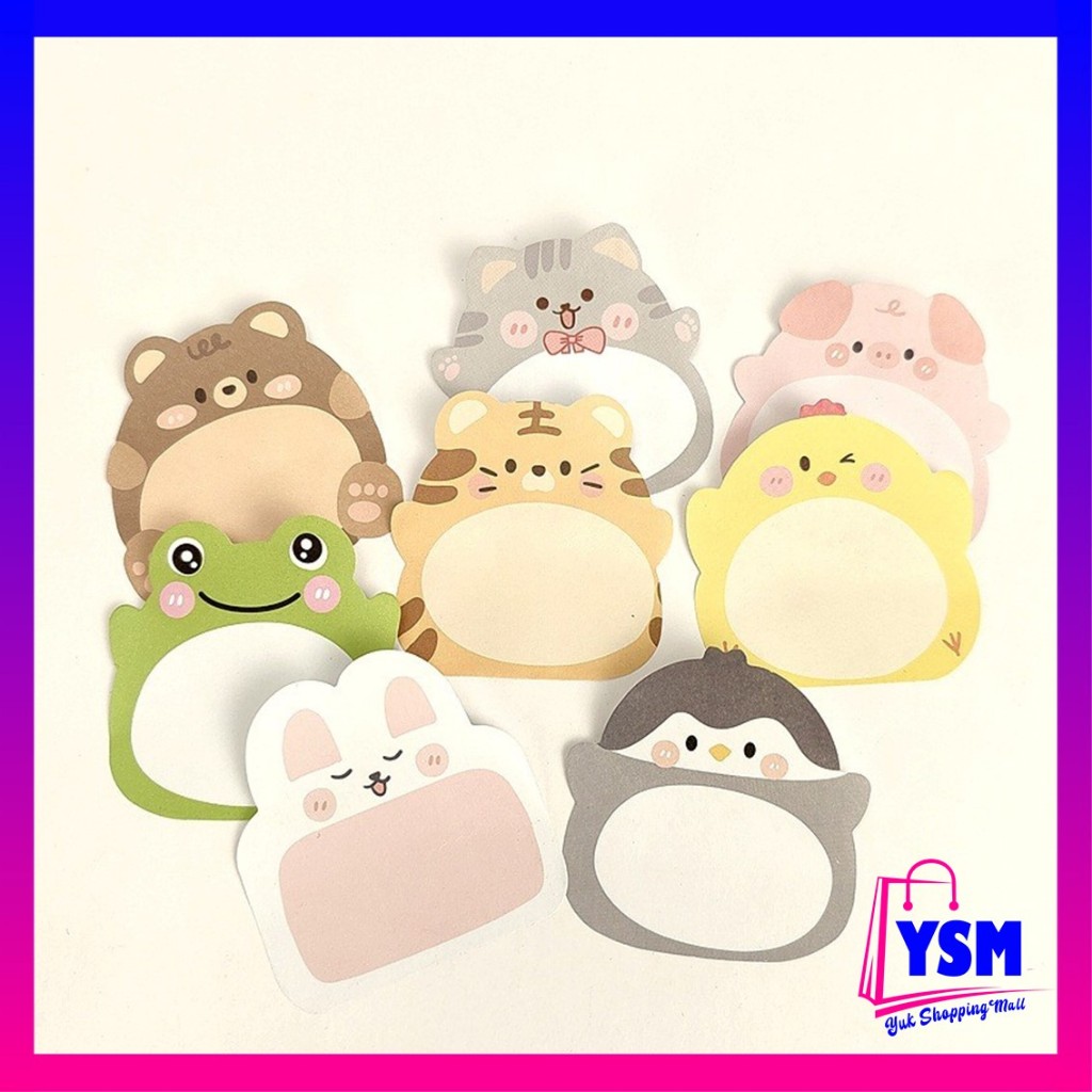 

YSM Sticky Notes Motif Hewan Tempelan Kertas Catatan Memo Note Karakter Binatang Binatang Mini Book Karakter Animal Lucu