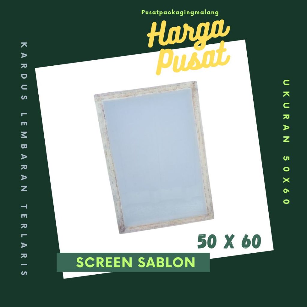 

Screen Sablon Putih 40x60 / 50x60 / 40x50 / 30x40 / 35x45 / 35x50 / 25x35 / 20x30 / 15x20 T48, T54, T61, T77, T90, T120 , T150, T165, T180 Screen Sablon Kayu Kain