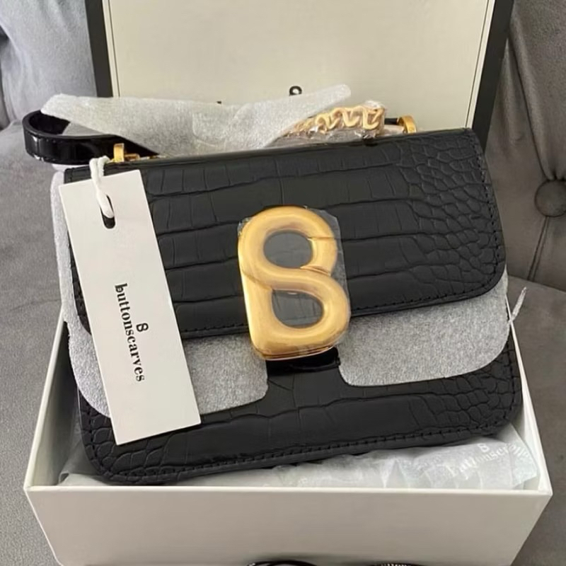 Audrey Chain Bag Buttonscarves Black Small NEW