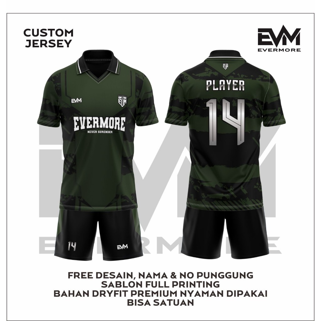 Jersey Sport DELTA PARADISE Ocean Army Bebas Custom Full Printing Sepakbola/Futsal EVM Apparel