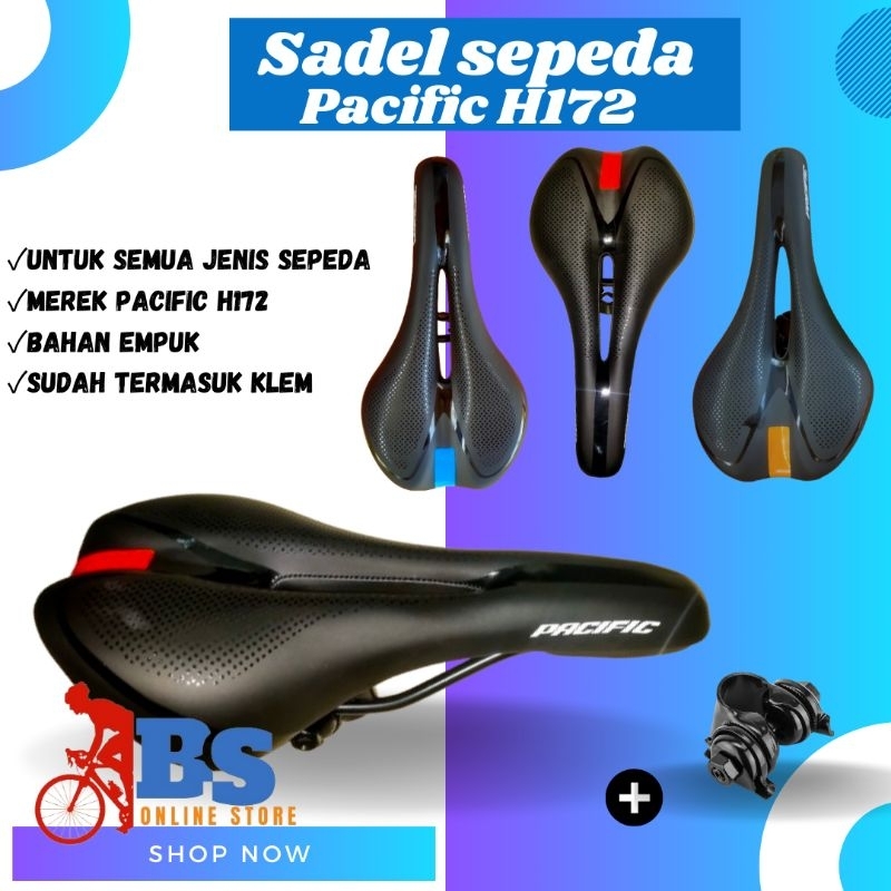 jok sadle sepeda gunung MTb BMX Pacific original berkualitas jok empuk sadel sepeda gunung untuk BMX