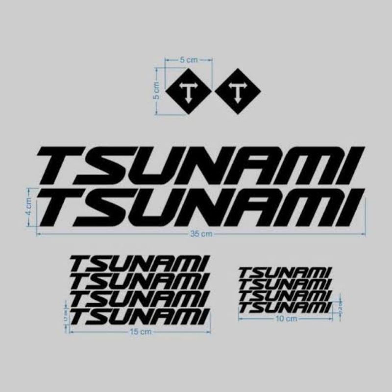 Cutting sticker sepeda fixie Tsunami Stiker Sepeda Sunami MTB Roadbike